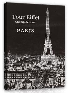Postershop Obraz na plátně: City Paris Drawing Art - 100x75 cm