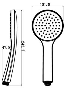 Sapho, Ruční sprcha, průměr 102mm, ABS/chrom, 1204-43