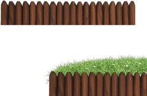 Dřevěné obrubníky do zahrady – obruby pro záhony, ploty pro trávníky – oddělení zahrady – instalace bez kopání – délka 120 cm – barva dřeva