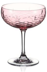 Diamante broušené sklenice na šampaňské Gatsby Crystal Pink 300 ml 1KS
