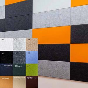 Akustický nástěnný panel z plsti Bilnora 120 × 60 cm, samolepicí, 2 a 2,5 cm, 12 barev - 14 Dark grey , 120x60x2,5cm