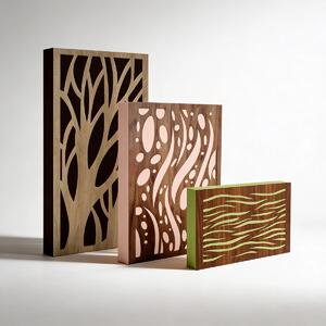 Akustický panel do hi-fi místnosti s difuzorem - pohlcuje i rozptyluje zvuk - Varnour - 64x54x6cm