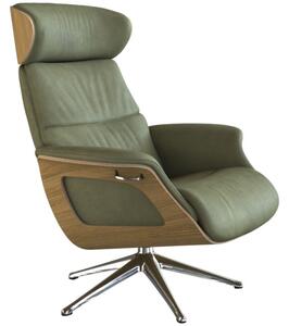 Zelené kožené lounge křeslo FLEXLUX CLEMENT MEDIUM
