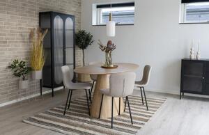 Nordic Living Přírodní oválný jídelní stůl Boltans 160 x 90 cm