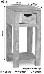 WHITE WOOD Příruční stolek 29x29x65 cm, akácie