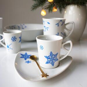 Vánoční Espresso šálek sněhová vločka modrá