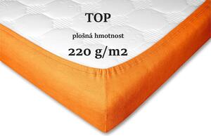 Kvalitní froté prostěradlo pomerančové barvy. Froté prostěradla jsou napínací, opatřena gumou v tunýlku. K výrobě těchto prostěradel je používána kvalitní froté tkanina s vysokou gramáží 220 g/m2. Rozměr prostěradla je 100x200x20 cm
