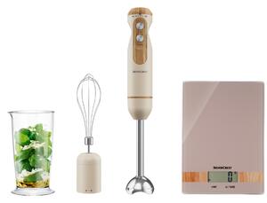 Silvercrest® Kitchen Tools Sada tyčového mixéru Sssh 600 B1 a digitální kuchyňské váhy, béžová (800009556)