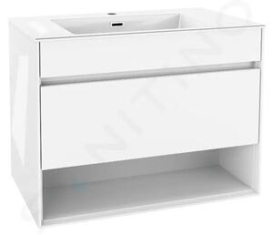 Kielle Skříňka s umyvadlem 80 cm, lesklá bílá 50027S810