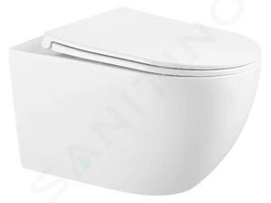 Kielle Závěsné WC se sedátkem SoftClose, Rimless, bílá 30115002