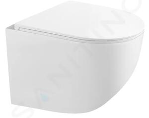 Kielle Závěsné kompaktní WC se sedátkem SoftClose, Rimless, bílá 30115003