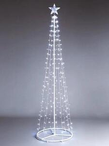 Venkovní vánoční světelný kužel, 2m vysoký, 480 LED diod, bílá konstrukce, různé barvy na výběr Barva: Různobarevná