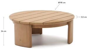Dřevěný zahradní konferenční stolek Kave Home Xoriguer 90 cm