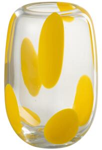 DNYMARIANNE -25% Žlutá skleněná váza J-line Spune 16 cm