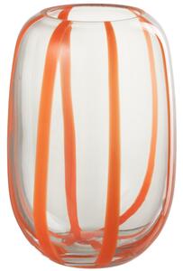 Oranžová skleněná váza J-line Spiny 16 cm