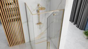 Rea Fargo Gold, sprchový kout s křídlovými dveřmi 120 (dveře) x 90 (stěna) x 195 cm, 6mm čiré sklo, zlatý profil, REA-K6614