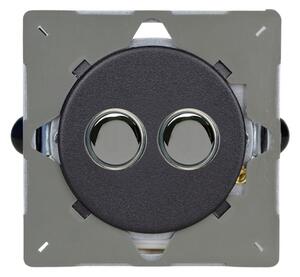 Tlačítkový vypínač IMPULSE - 2-modulový schodišťový (č.6); jednosměrný (č.1) 6A 1-pólový MODULÁRNÍ - matně černá / černé (lesklé) iridium