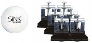 Sink Quality Sapphire, kuchyňský granitový dřez 755x460x190 mm + zlatý sifon, černá, SKQ-SAP.C.1KDO.XG