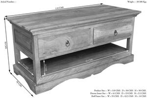 CASTLE Konferenční stolek 110x50 cm, palisandr