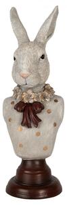 Dekorace busta králičí žena v šedém obleku Rabbi bust - 13*12*39 cm - Clayre & Eef