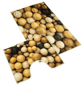 Bellatex koupelnové předložky 3D tisk sada 60x100, 60x50 cm Koule dřevěná