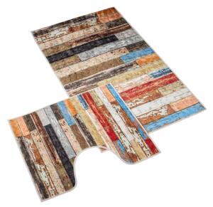 Bellatex koupelnové předložky 3D tisk sada 60x100, 60x50 cm Podlaha dřevěná