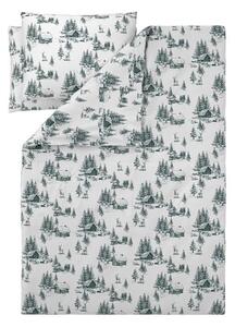Livarno® Ložní povlečení z jemného flanelu, 200 x 220 cm, 70 x 90 cm (jedle/bílá/zelená) (100396601005)