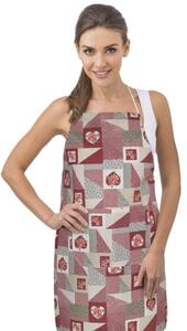 Bellatex Kuchyňská zástěra EMA 67x84 cm Patchwork bordová
