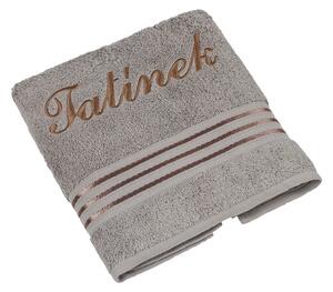 Bellatex Froté ručník kolekce Linie s výšivkou Tatínek 50x100 cm tmavá šedá