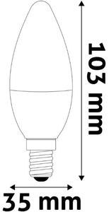 Prémiová LED žárovka svíčka E14 4,5W 470lm studená, ekv. 40W, 3 roky