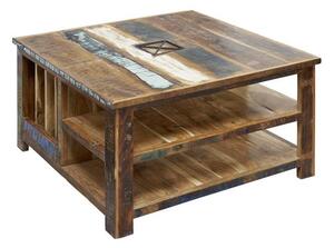 OLDTIME Konferenční stolek 90x90 cm, staré dřevo