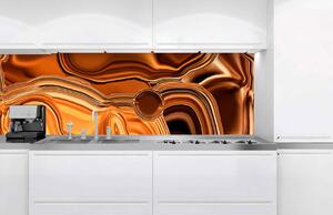 DIMEX | Fototapeta do kuchyně Kapalný chromový bronz KI-180-102 | 180 x 60 cm | metalická, hnědá