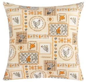 Bellatex Povláček EMA Velikonoce 45x45 cm Slepička béžová, šedá, oranžová