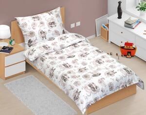 Bellatex Povlečení bavlněné 140x200, 70x90 cm Medvídek spící