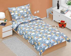 Bellatex Povlečení bavlněné 140x200, 70x90 cm Medvídek v letadle