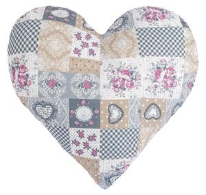Bellatex SRDCE 42x40 cm Srdce patchwork vínová, šedá
