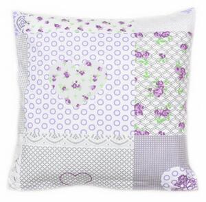 Bellatex Povláček krepový 40x40 cm Srdce fialová