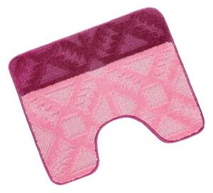 Bellatex koupelnová předložka BANY 60x50 cm s výkrojem Geometrie růžová