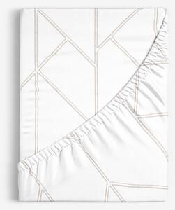 Goldea bavlněné napínací prostěradlo - geometrické linie na bílém 90 x 200 cm