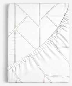 Goldea bavlněné napínací prostěradlo - geometrické linie na bílém 80 x 160 cm