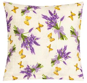 Bellatex Povláček krepový 40x60cm na zip ( pouze povlak ) Levandule smetanová, fialová