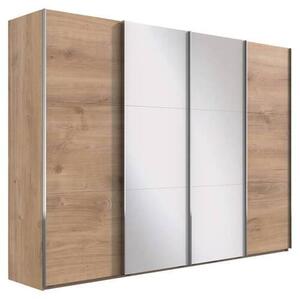 ŠATNÍ SKŘÍŇ SE ZRCADLEM, barvy dubu, 350/216/65 cm MID.YOU - Šatní skříně, Online Only