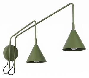 Sollux Lighting Nástěnné svítidlo NOX 2 olivově zelené s vypínačem