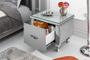 Noční stolek EXTRAVAGANCE 45 cm - stříbrná