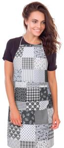 Bellatex Kuchyňská zástěra ADÉLA zástěra 67x84 cm Patchwork šedá