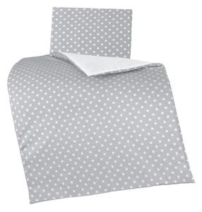 Bellatex Peřinka a polštářek pro kojence 75x100 cm , 42x32 cm Puntík šedá, bílá