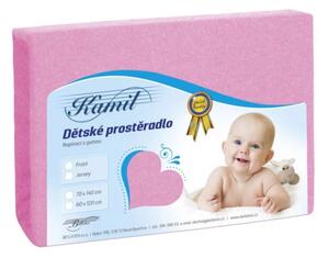 Bellatex Dětské jersey prostěradlo růžová rozměr 60x120 cm