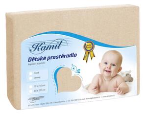 Bellatex Dětské jersey prostěradlo světlá béžová rozměr 60x120 cm