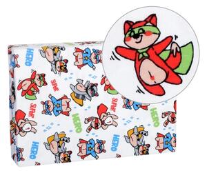 Bellatex dětské prostěradlo jersey s elastanem Superhrdina liška, mýval, kočka rozměr 60x120 cm