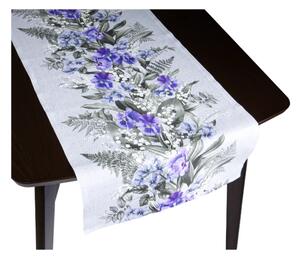 Bellatex Ubrus BĚHOUN Maceška fialová, šedá, rozměr 50x120 cm